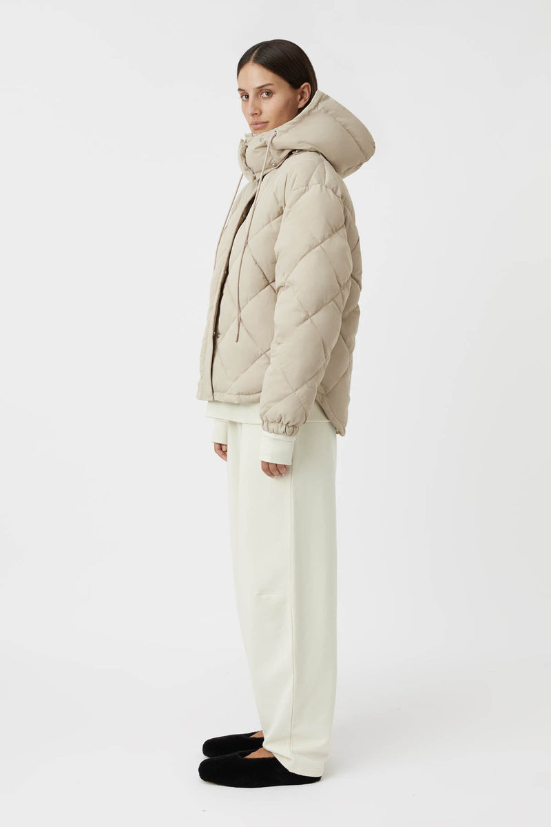Wynston Quilted Puffer Jacket in Oyster Beige CAMILLA AND MARC® C&M