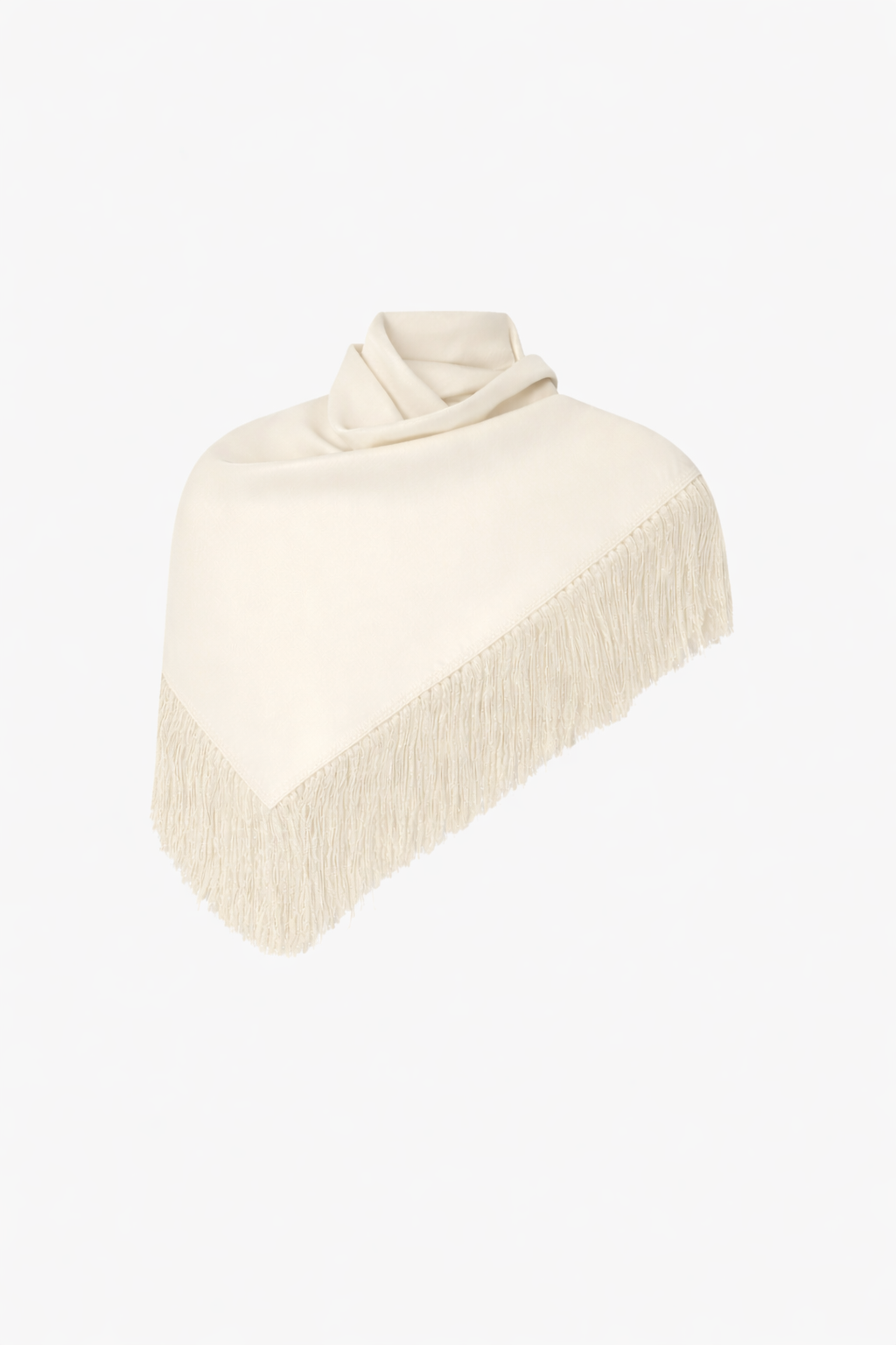 Ghost view CAMILLA AND MARC Dune Scarf Top in cream with fringe hem.