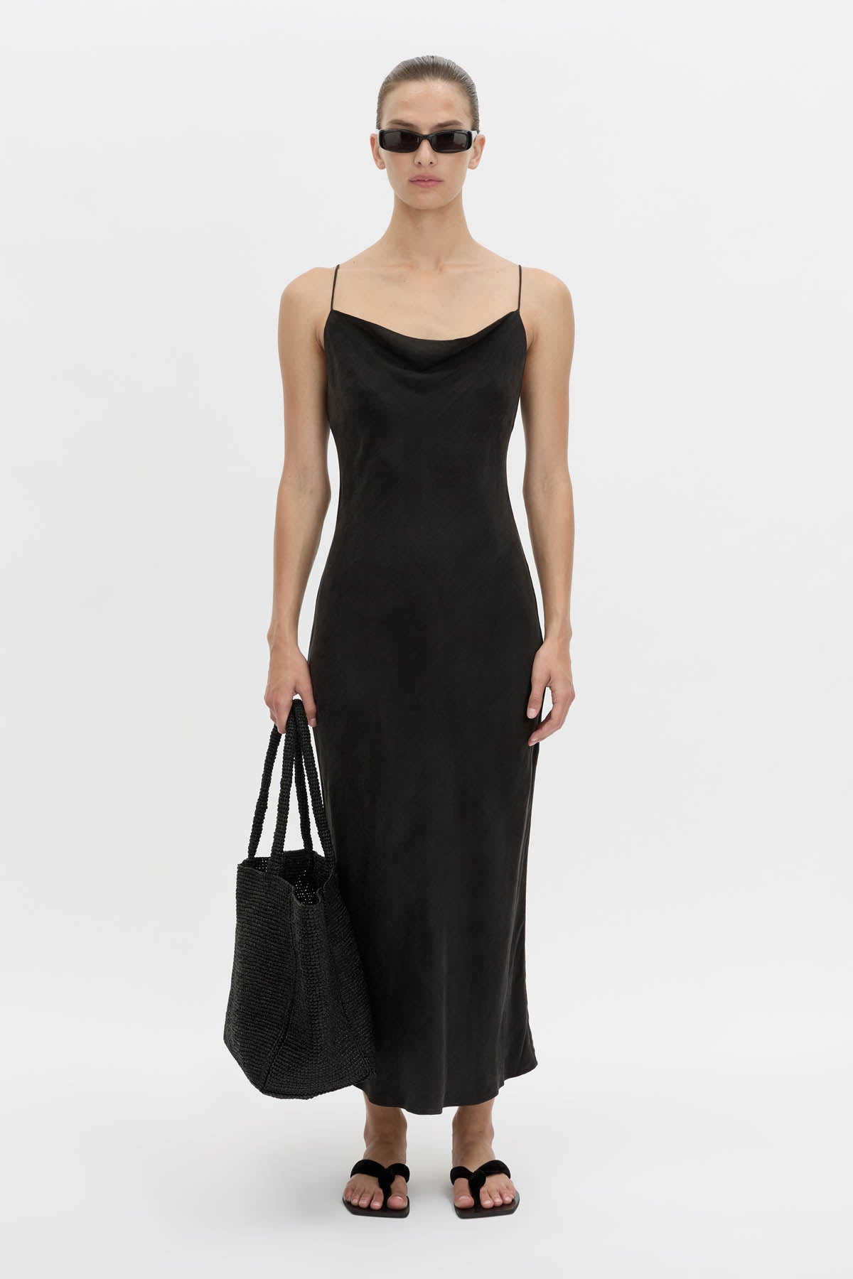 Allegro Satin Bias Midi Dress