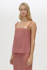 Cropped view CAMILLA AND MARC Arabella Cami Top in sheer dusty rose.