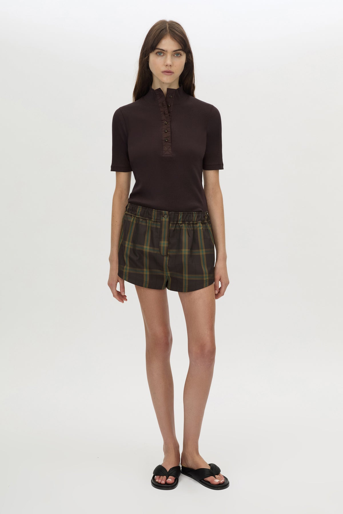 Aubrey Elbow Sleeve Rib Top