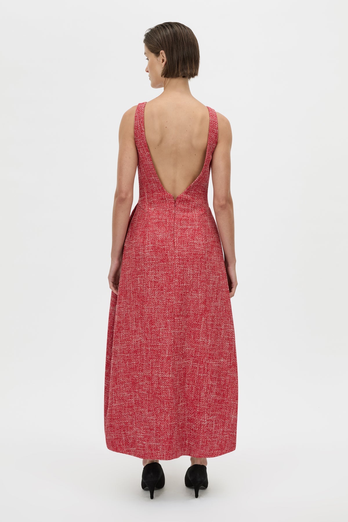 Carmine Scoop Back Midi Dress