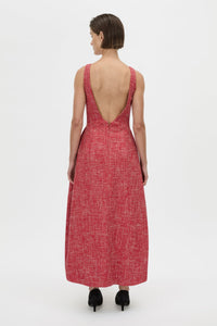 Carmine Scoop Back Midi Dress