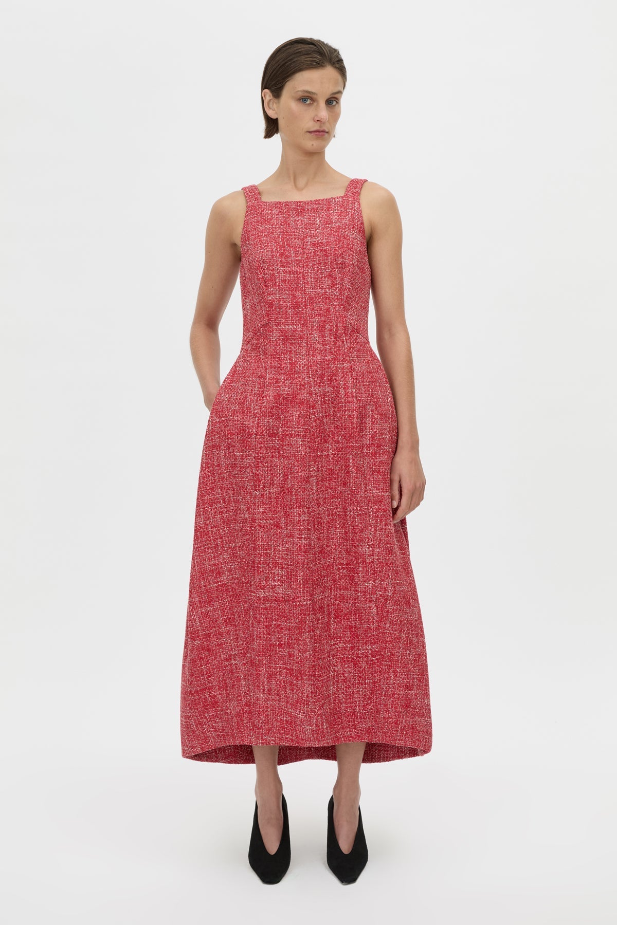 Carmine Scoop Back Midi Dress