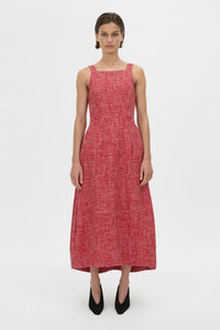 Carmine Scoop Back Midi Dress