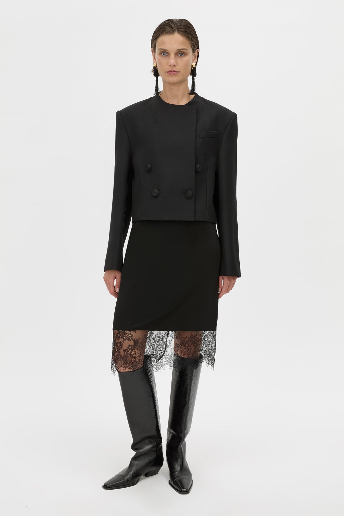 Cora Lace Trim Pencil Skirt