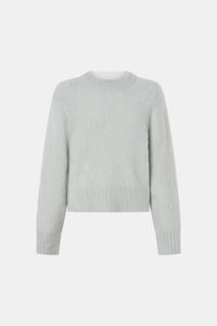 Ghost view CAMILLA AND MARC Ines Knit Sweater in Mint with brushed knit texture and ribbed crew neckline.