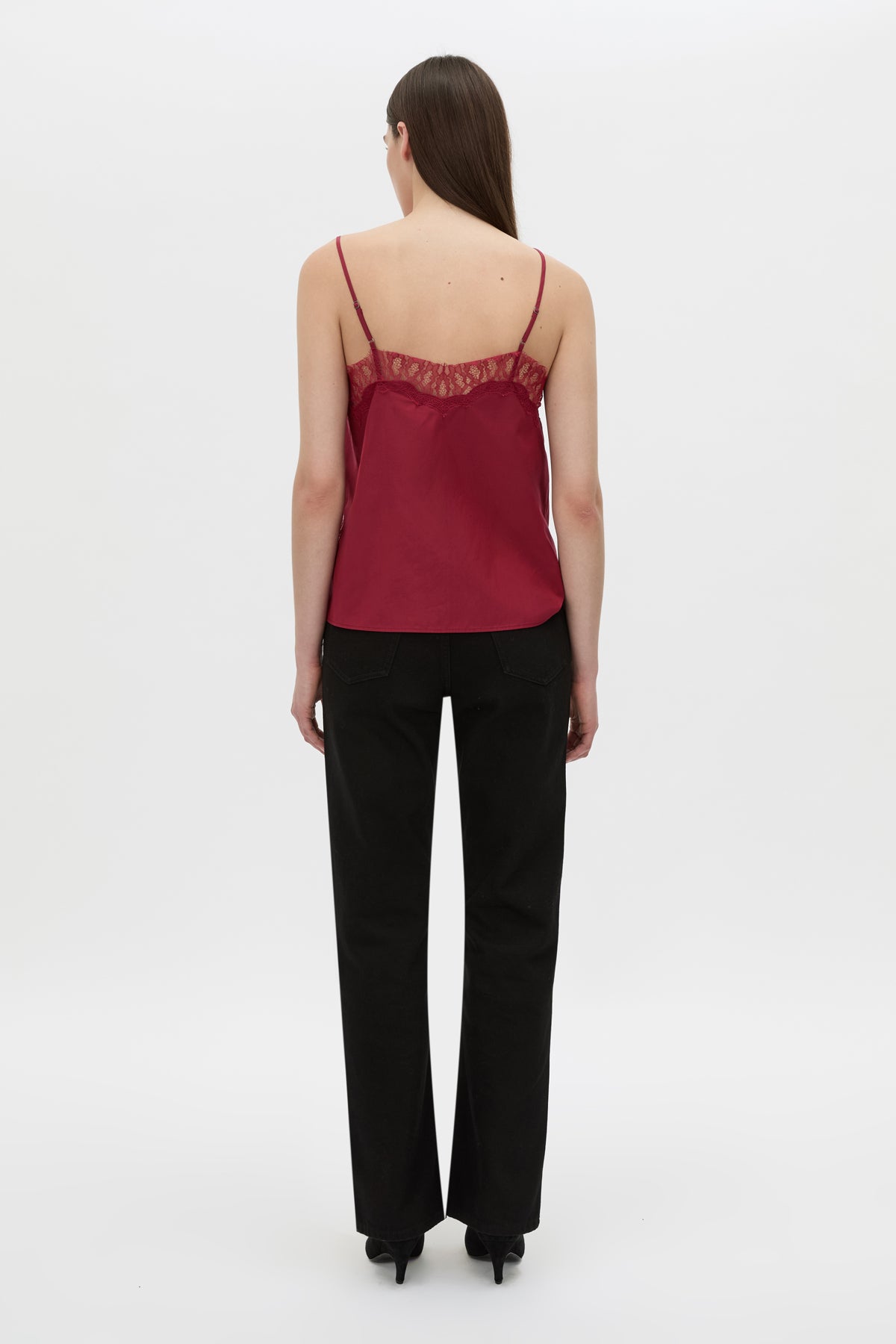 Back view CAMILLA AND MARC Lira cami in raspberry pink.