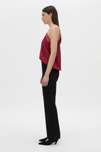 Side view CAMILLA AND MARC Lira cami in raspberry pink.