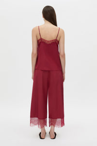 Back view CAMILLA AND MARC Lira cropped pant in raspberry pink.