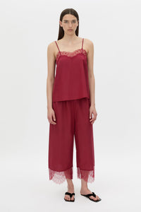 Styled view CAMILLA AND MARC Lira cami in raspberry pink.