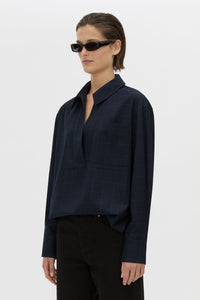 Lourdes Check Half Placket Shirt