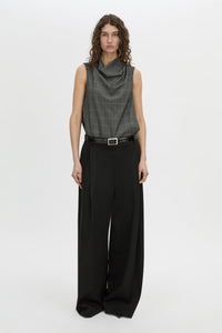Lourdes Check Shell Top
