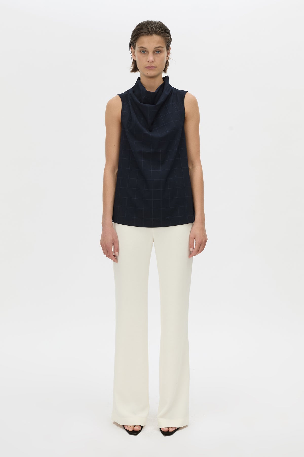 Lourdes Check Shell Top
