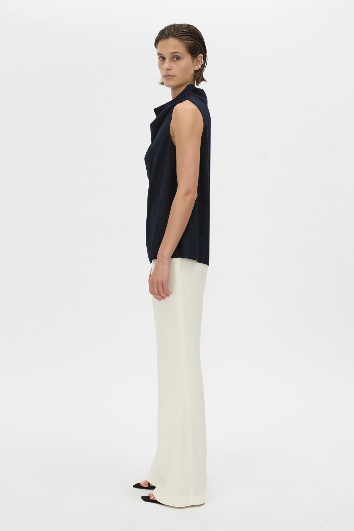 Lourdes Check Shell Top
