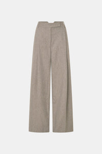 Ghost view CAMILLA AND MARC Malik Pant in Tan Herringbone with wide‑leg low‑rise tailored silhouette.