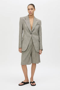 Front view CAMILLA AND MARC Nestor Blazer in Chocolate Marle with a single‑breasted tailored fit.
