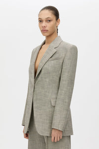 Cropped view CAMILLA AND MARC Nestor Blazer in Chocolate Marle with a single‑breasted tailored fit.