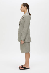 Side view CAMILLA AND MARC Nestor Blazer in Chocolate Marle with a single‑breasted tailored fit.