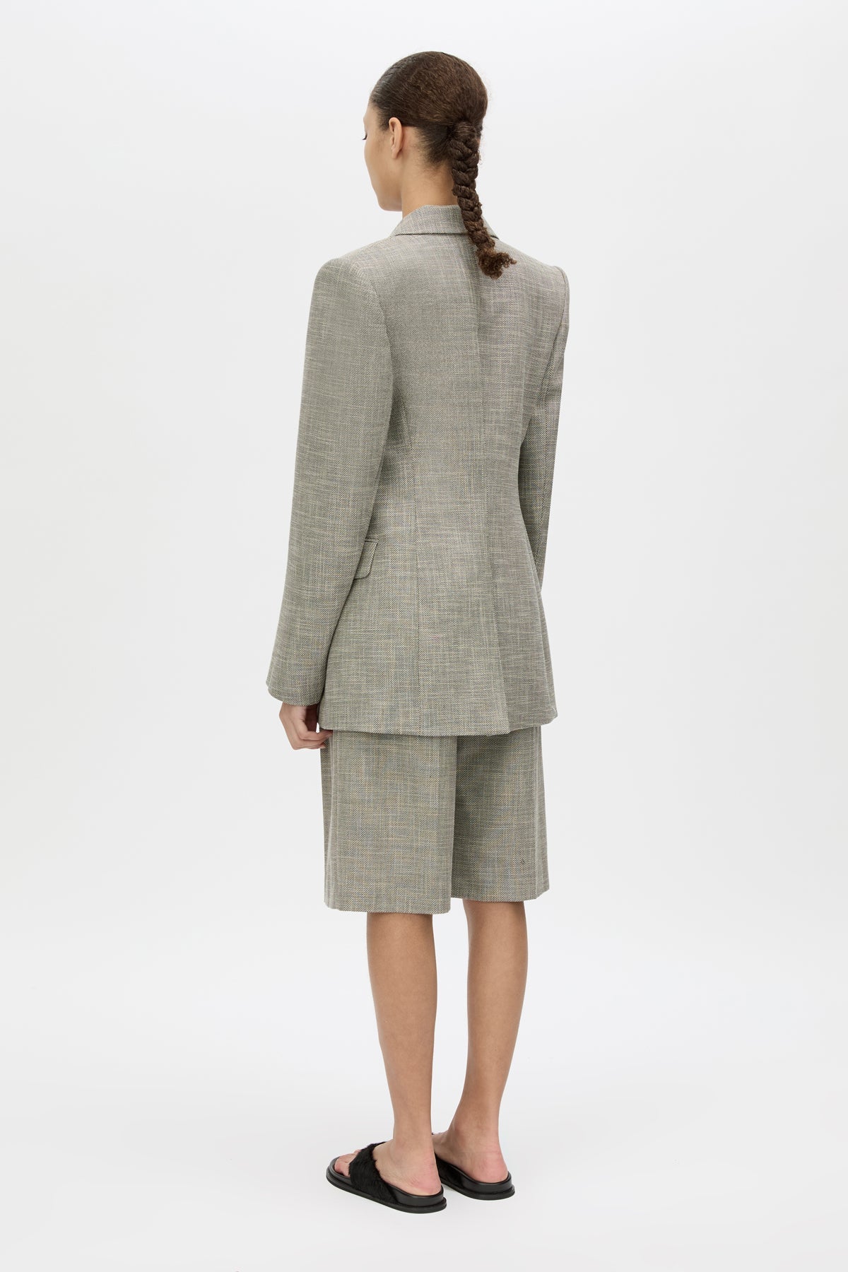 Back view CAMILLA AND MARC Nestor Blazer in Chocolate Marle with a single‑breasted tailored fit.