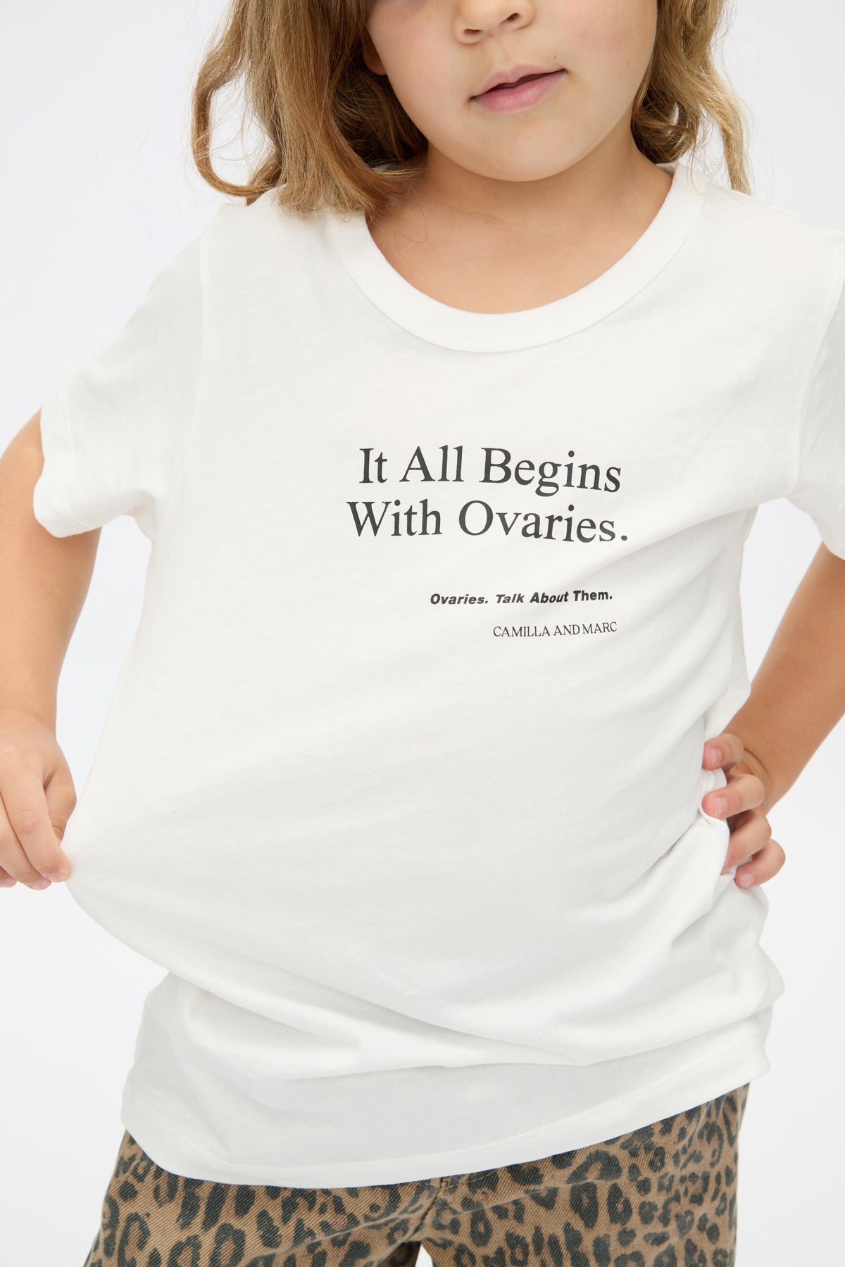 It All Begins With Ovaries Kids Tee
