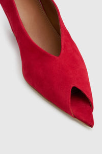 Rhys Suede Peep Toe Pump
