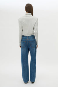 Back view CAMILLA AND MARC Rune Denim Jean in Classic Blue with a mid‑rise straight‑leg fit.