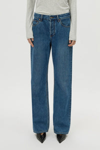 Cropped view CAMILLA AND MARC Rune Denim Jean in Classic Blue with a mid‑rise straight‑leg fit.