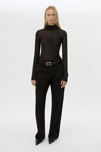 Front styled view CAMILLA AND MARC Rune Denim Jean in Black with a mid‑rise straight‑leg fit.