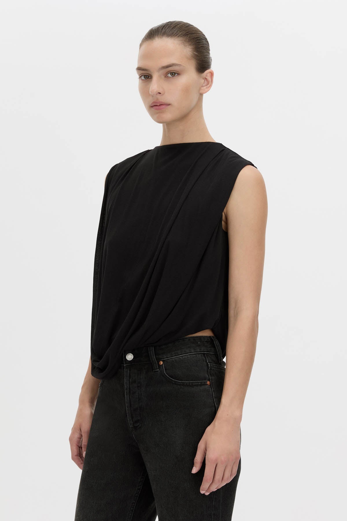 Siona Sleeveless Drape Top