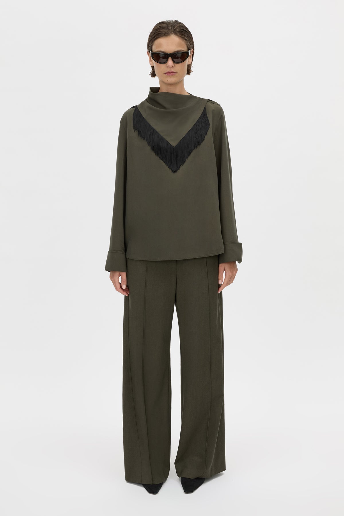 Una Drape Collar Shirt