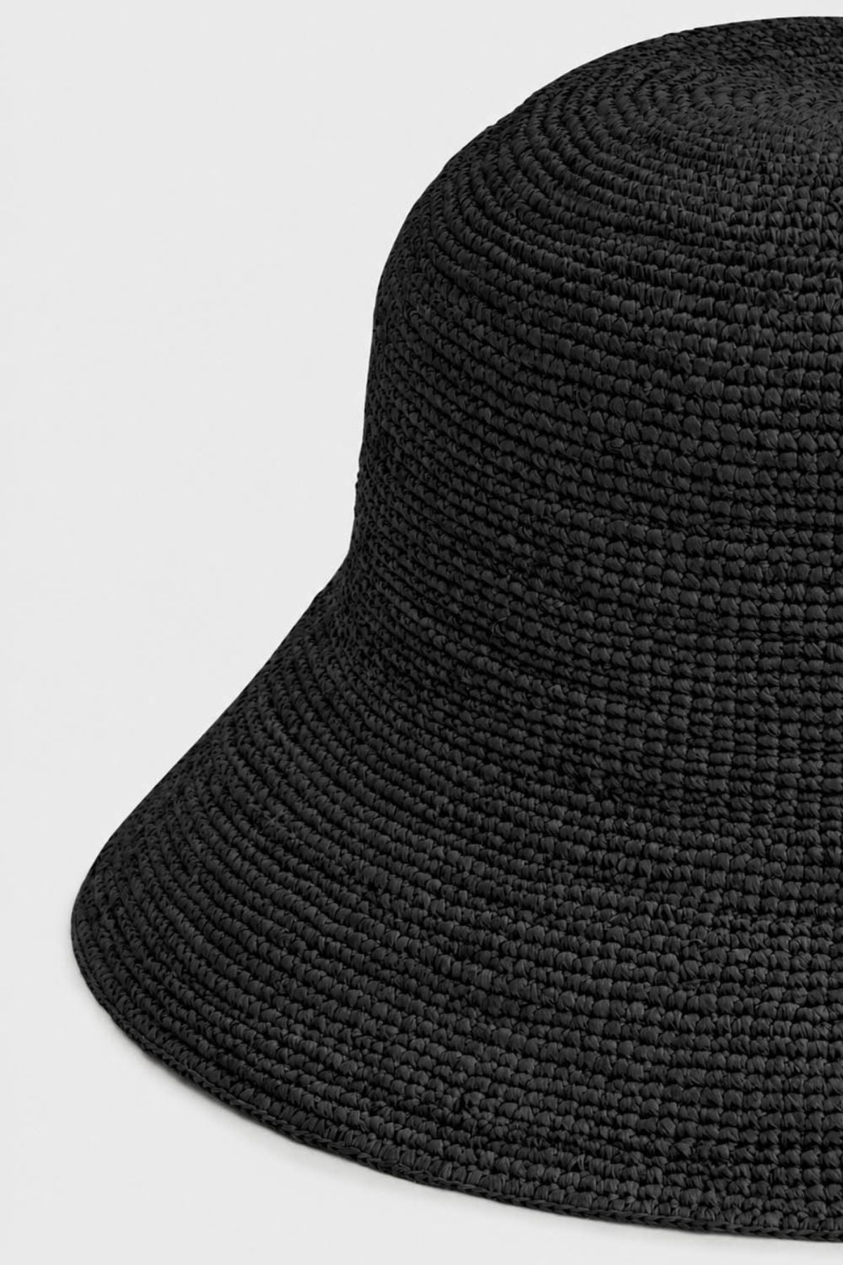 Ghost view CAMILLA AND MARC Xanthi Hat in black handwoven raffia.
